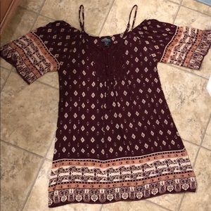 Boho maroon dress